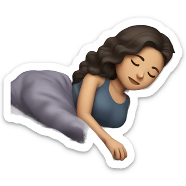 Girl with a dark brown hair sleeping  sticker