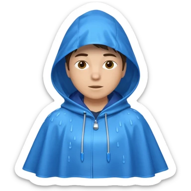 rain poncho blue sticker