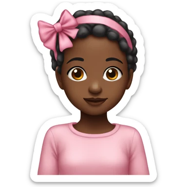 Pink Christmas black baby girl sticker