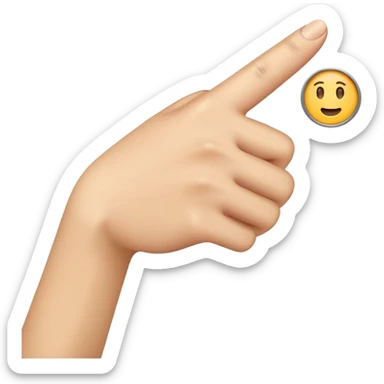 An emoji with a finger tapping a touchscreen button sticker