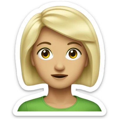 rubia ojos verdes pelo liso  sticker