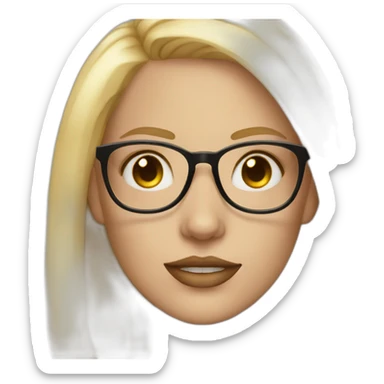 blonde woman with glasses and a septum ring sticker