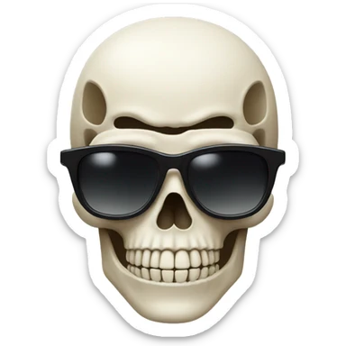 skeleton with sunglasses sticker