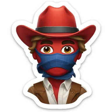 spider-man with mask with cowboy hat on sticker