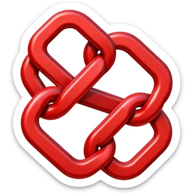 Red chain link logo sticker