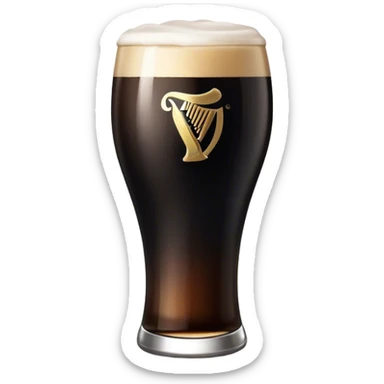 Tall glass of Guinness beer sticker