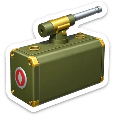 generate a realistic elongated parallelepiped anti-tank mine sticker