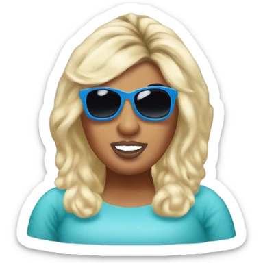 Gemma Collins with sunglasses on top of her head sticker