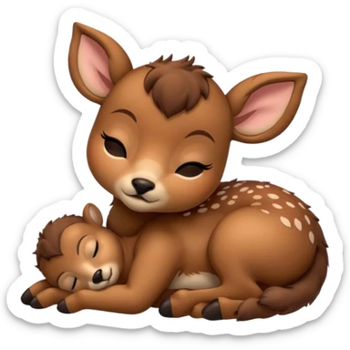 Make a cute baby deer sleeping sticker