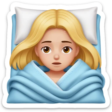 Fille malade avec une couverture  sticker