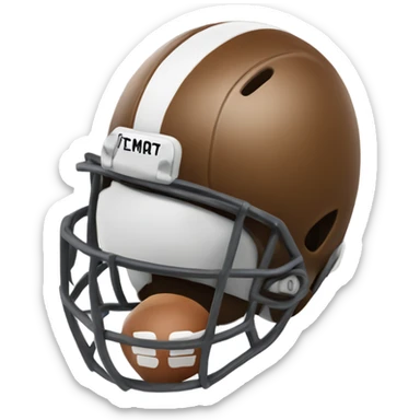 Emoji with a mad face wearing a football helmet sticker