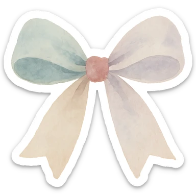 fluffy bow, soft edges, gentle colors sticker