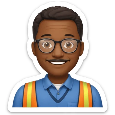 Middle-aged black office man I.T. Supervisor sticker