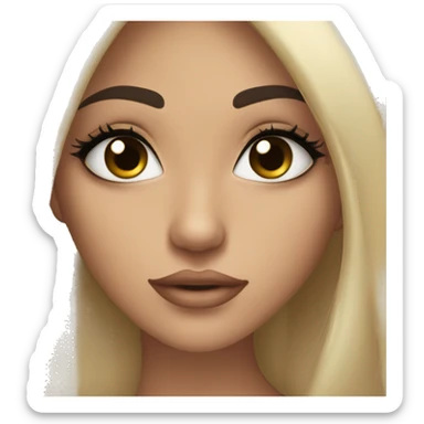 Beautiful girl with long black hair and lashes and large hazel eyes  sticker