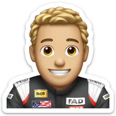 Exited race car driver sticker