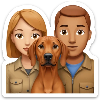 Boyfriend and girlfriend with Rhodesian ridgeback sticker