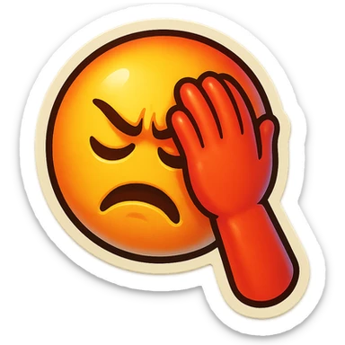 angry face with face palm gesture sticker