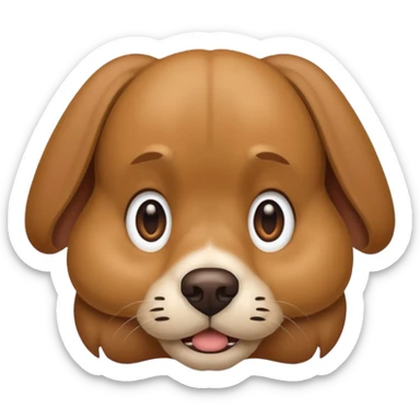 the dog sits with a scared face sticker