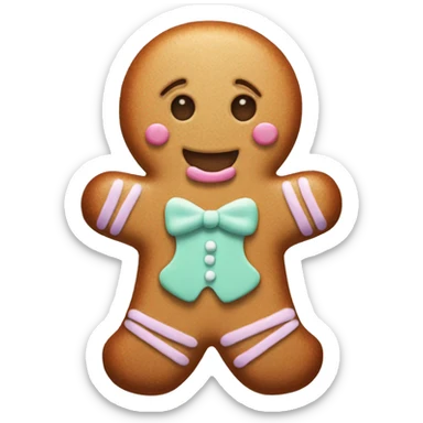 Pastel gingerbread man sticker