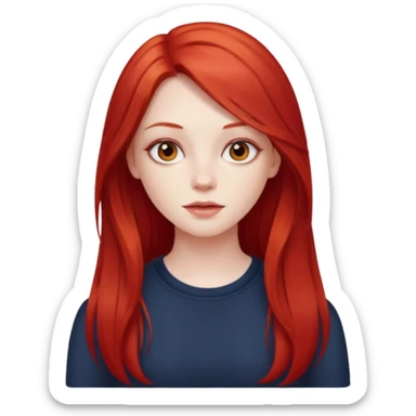 girl with red long hair blogger  sticker