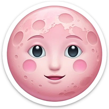 pastel pink moon sticker
