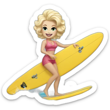 Dolly parton surfing sticker
