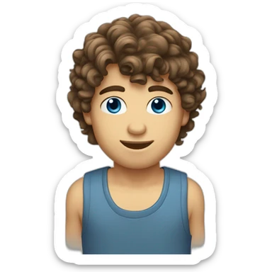 boy-short-fringe-and-slightly-curly-brown-mullet-hairstyle-blue eyes sticker
