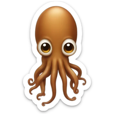 squid covered in brown fur sticker