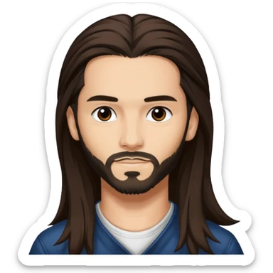 Tom Kaulitz with Dark Brown long hair sticker