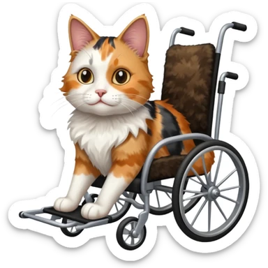 disabled cat in cat wheelchair sticker
