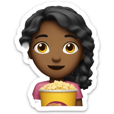 Girl watching movie  sticker
