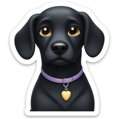 Dog black with angelical face sticker