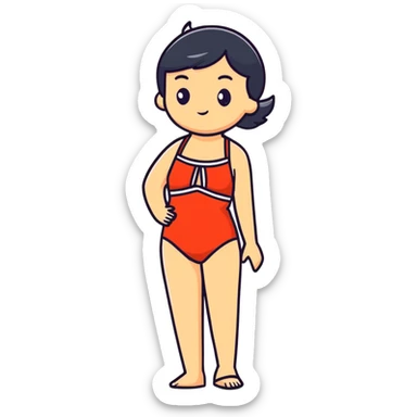 lady with bathing suit  sticker