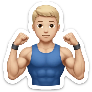 muscular teen boy with veiny hands arms and biceps sticker