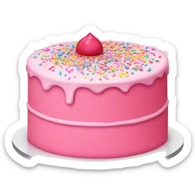 pink cake with sprinkles sticker