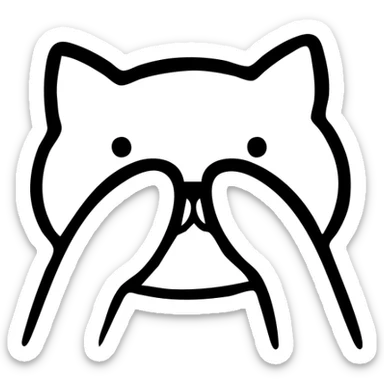 cat covering its ears sticker