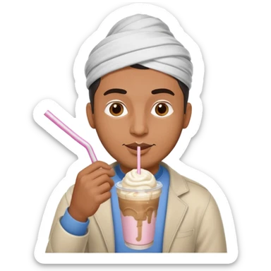muslim man drinking milkshake sticker