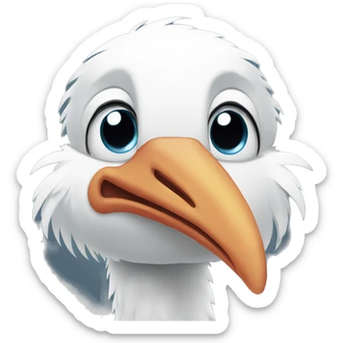stork face crying sticker