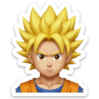 A super Saiyan Goku head emoji sticker