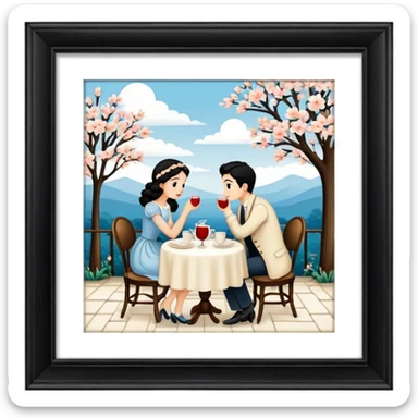 White romantic vintage aesthetic scenic sticker