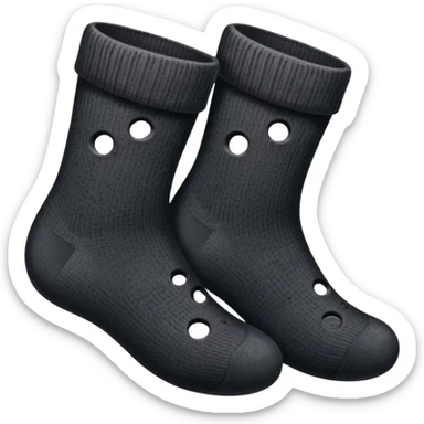 old black socks that have holes on the soles sticker