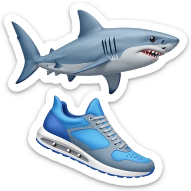Tiburon con zapatillas sticker