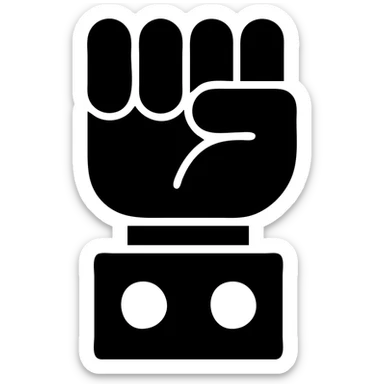 color icon of a robot fist, clean and simple, filled style sticker