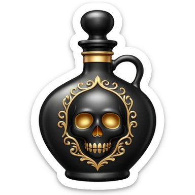 an elegant black poison bottle, no skull  sticker