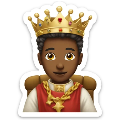 boy with a crown in a throne sticker