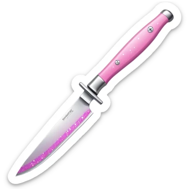 Pink ombré knife with glitter sticker
