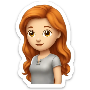 Fille rousse qui dessine sticker