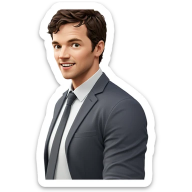 casual portrait of smiling male sticker