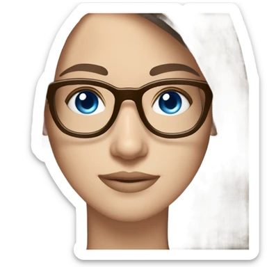 Reading brown hair blue eyes long straight brown hair glasses white skin woman glases sticker