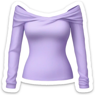 Lilac off shoulder Long sleeve top, isolated sticker